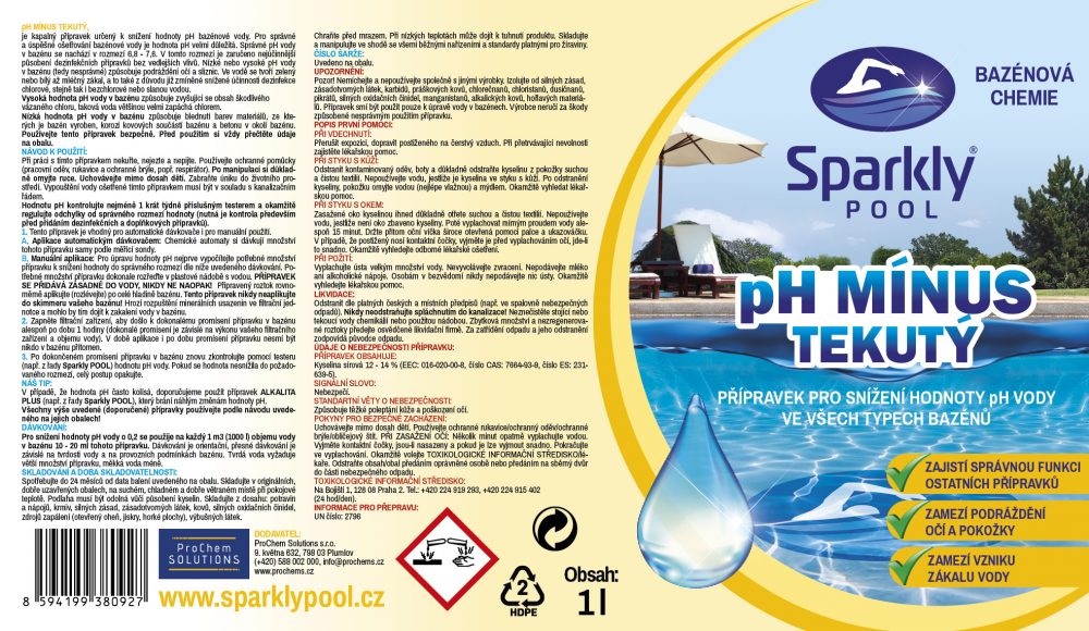 Sparkly POOL pH mínus tekutý 1L